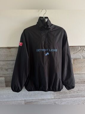 Detroit Lions NFL Sports Illustrated Pullover Windbreaker Jacket XL 1/4 Zip (S1)